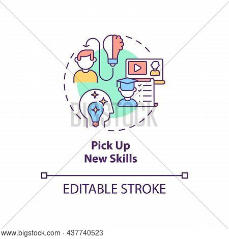 Pick Up New Skills Concept Icon. Upskill Corporate Employee. Professional Development. Career Advanc