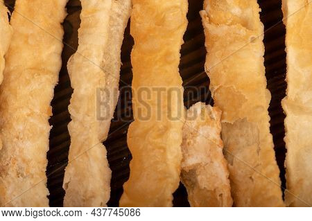Fried Breadsticks With Salt, Close-up, Selective Focus