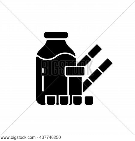 Melamine Contamination Testing Black Glyph Icon. Hazardous Products With Melamine. Health Harming Fo