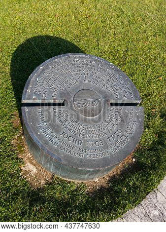 Kadinjača, Užice, Serbia - October 19, 2020: Tito's Speech U Kadinjača Memorial Complex In Serbia, I