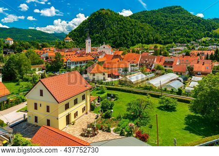 Kamnik - June 2020, Slovenia: Panorama Of The Ancient Slovenian Town Of Kamnik