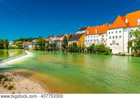 Cityscape Of Steyr. View Of The Beautiful Medieval Austrian Town