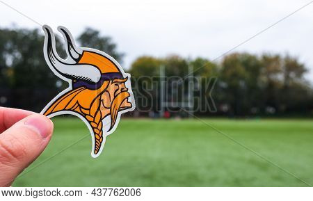 September 16, 2021, Minneapolis, Minnesota, Usa. Emblem Of A Professional American Football Team Min