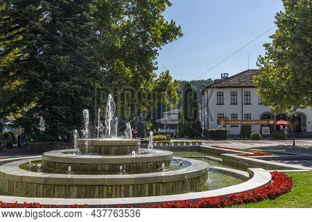 Troyan, Bulgaria - August 31, 2021: Panoramic View Of Center Of Town Of Troyan, Lovech Region, Bulga