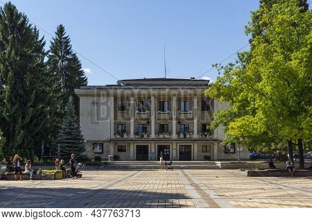 Troyan, Bulgaria - August 31, 2021: Panoramic View Of Center Of Town Of Troyan, Lovech Region, Bulga