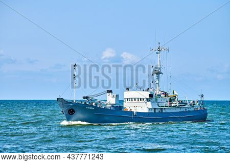 Baltiysk, Kaliningrad Oblast, Russia - 07.22.2021 - Survey Vessel, Research Vessel Patrol Boat Saili