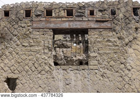 Herculaneum, Campania, Italy - June 29, 2021: Ruins Of An Ancient City Destroyed By The Eruption Of 