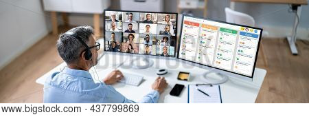 Online Remote Video Conference Webinar Scrum Meeting Call