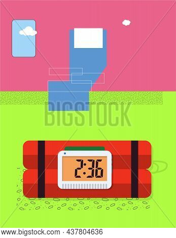 Bomb On Airplane Concept, Bomb Plane Chair And Airplane Window Illustration