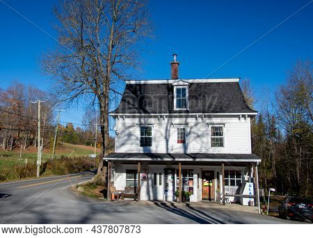 Beautiful Country Store In Autumn, Austin, Estrie, Quebec, Canada