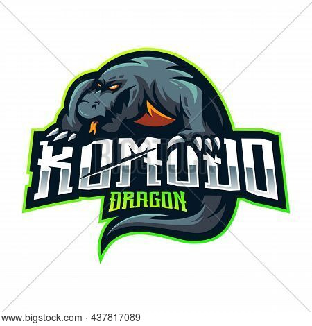 Komodo Dragon Esport Mascot Logo Design Vector With Transparent Background