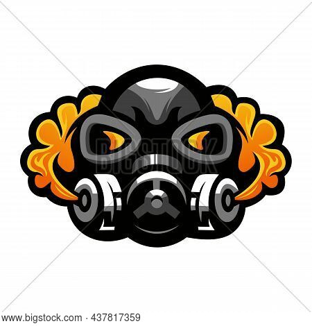 Gas Mask Logo Design Vector With Transparent Background