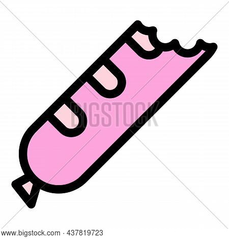 Bit Sausage Icon. Outline Bit Sausage Vector Icon Color Flat Isolated