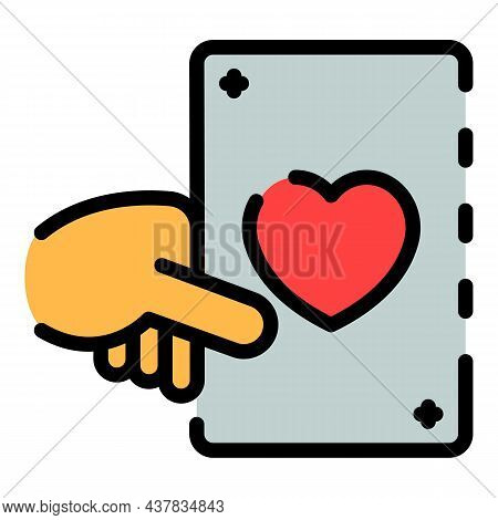 Play Heart Card Icon. Outline Play Heart Card Vector Icon Color Flat Isolated