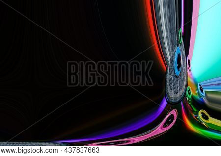 Colorful Reflections Of Lights On A Black Background