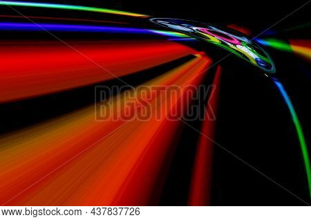 Colorful Reflections Of Lights On A Black Background