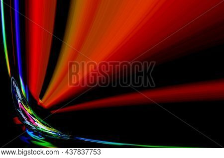 Colorful Reflections Of Lights On A Black Background