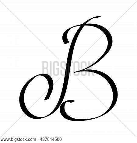First Capital Letter B Logo, Calligraphy Design Stock Illustration