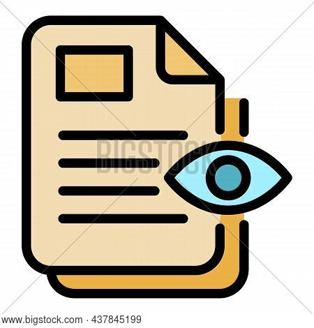 Inspector Documents Icon. Outline Inspector Documents Vector Icon Color Flat Isolated