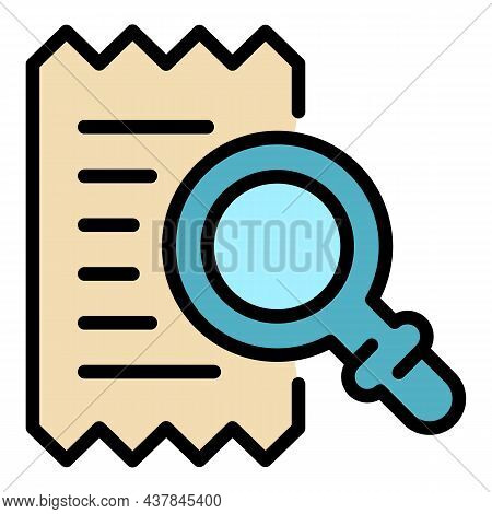 Bill Ticket Icon. Outline Bill Ticket Vector Icon Color Flat Isolated