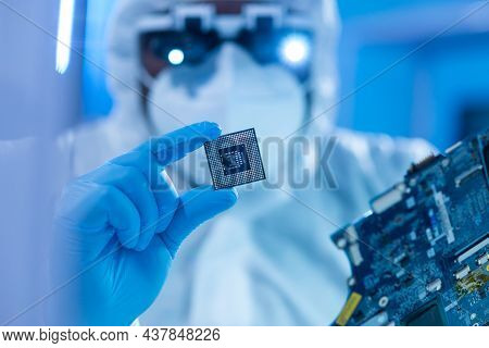 African-american Scientist Works In A Modern Scientific Laboratory For The Research And Development 