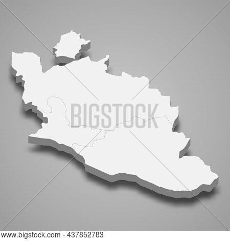 3d Isometric Map Of Vaucluse Is A Department In France, Vector Illustration
