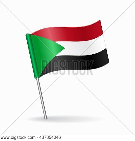 Sudanese Flag Map Pointer Layout. Vector Illustration.