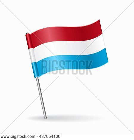 Luxembourg Flag Map Pointer Layout. Vector Illustration.