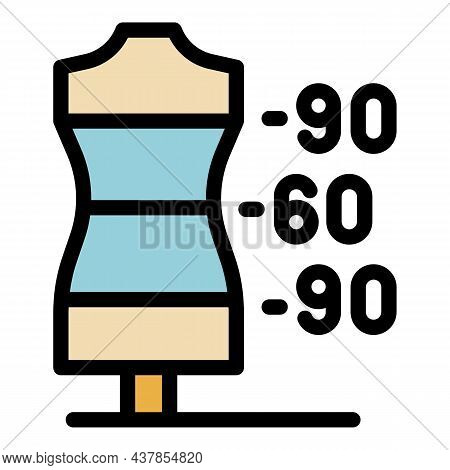 Ideal Dress Production Icon. Outline Ideal Dress Production Vector Icon Color Flat Isolated