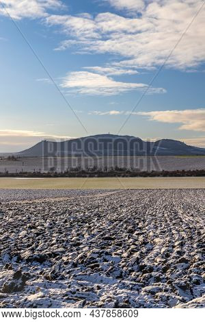 Winter landscape under Palava near Sonberk, South Moravia, Czech Republic
