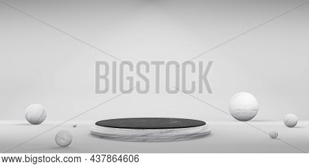 Zen Concept Stage Pallet Circular Base Blank Stage Modern Abstract Background 3d Illustration