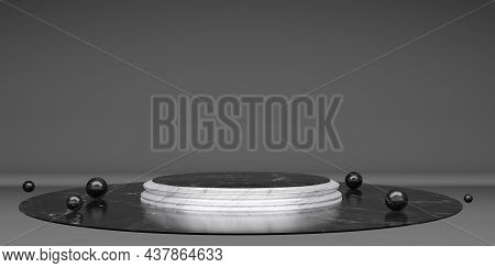 Zen Concept Stage Pallet Circular Base Blank Stage Modern Abstract Background 3d Illustration