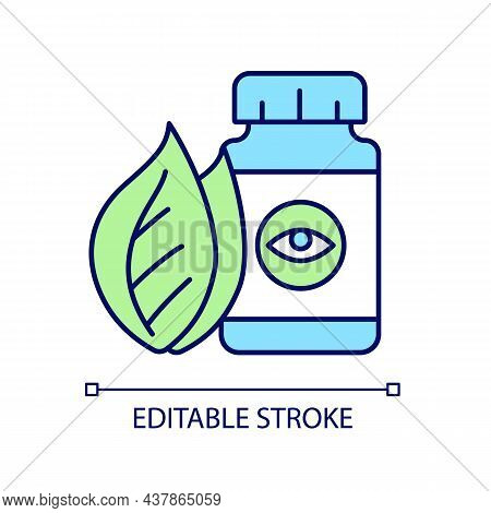 Vision Supplements Rgb Color Icon. Eyesight Health Complementary Medication. Macular Degeneration An