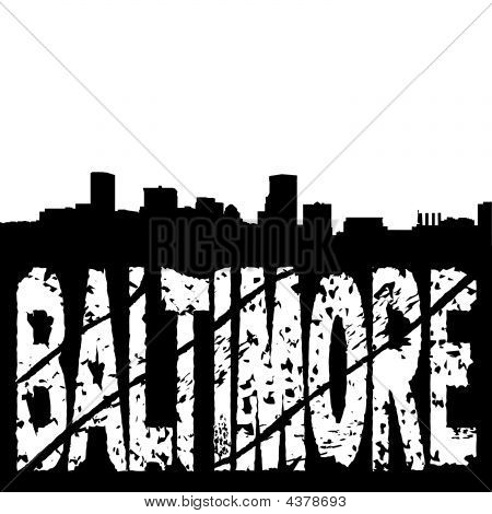 Baltimore Panorama Grunge Text
