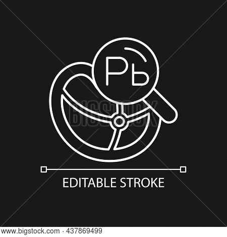 Heavy Metal Testing White Linear Icon For Dark Theme. Metal Trace. Heavy Metals In Food Products. Th