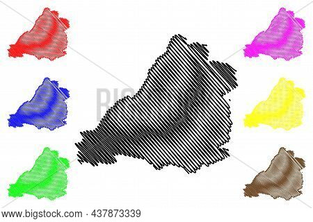 Avon County (united Kingdom,  Non-metropolitan And Ceremonial County Of England) Map Vector Illustra