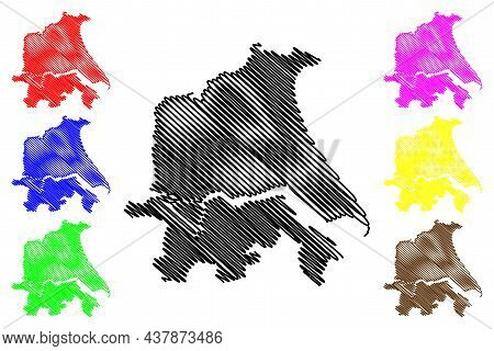 Humberside County (united Kingdom, Non-metropolitan And Ceremonial County Of England) Map Vector Ill