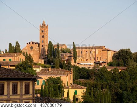 Basilica Di San Clemente In Santa Maria Dei Servi Church In The Valdimonte Quarter Of Siena, Tuscany