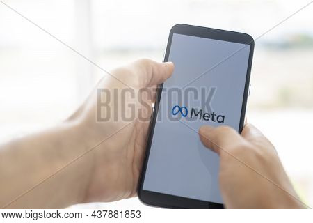 California, United States. Oct 28, 2021: Meta, Facebook Rebrand Concept. Meta Logo. Transition And C