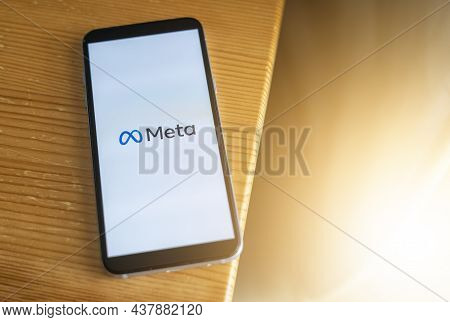 California, United States. Oct 28, 2021: Meta, Facebook Rebrand Concept. Meta Logo. Transition And C