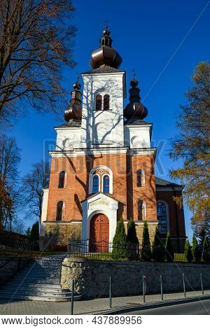 Facade View Of The Orthodox Greek Catholic Church Of St. Peter And Paul In Krynica-zdroj In Poland