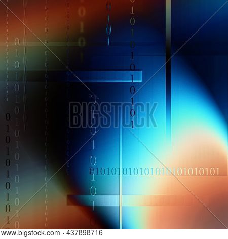 Binary code art. 3D rendering.