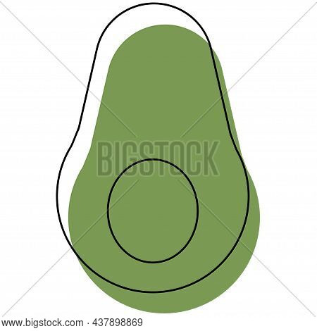 Avocado Line Vector. Isolate On White Background.