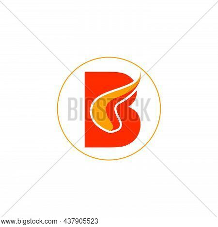 B Letters With Fire Theme Company Logo. B Fire Logo.