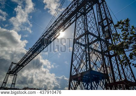 Detail Of The Famous Vizcaya Bridge In Portugalete, Basque Country, Spain