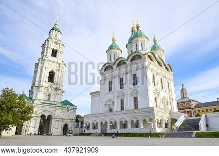 Astrakhan, Russia - September 22, 2021: Ancient Assumption Cathedral On September Evening. Astrakhan