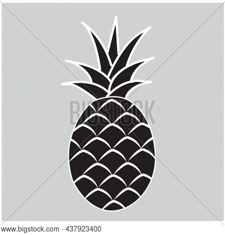Illustration Of Pineapple , Icon, Symbol, Logo, Card, Banner, 
Pineapple Tropical Fruit.  Illustrati