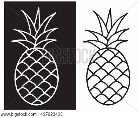 Illustration Of Pineapple , Icon, Symbol, Logo, Card, Banner, 
Pineapple Tropical Fruit.  Illustrati