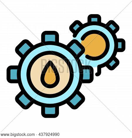 Digestion Gear System Icon. Outline Digestion Gear System Vector Icon Color Flat Isolated