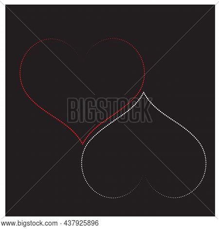 Collection Of Heart Icon, Valentines Day Heart  Illustration
, Dot Line , Symbol Of Love Icon, Heart